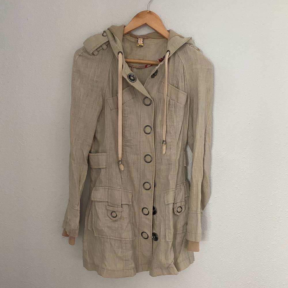 Well-worn Linen Army Trench by Free People